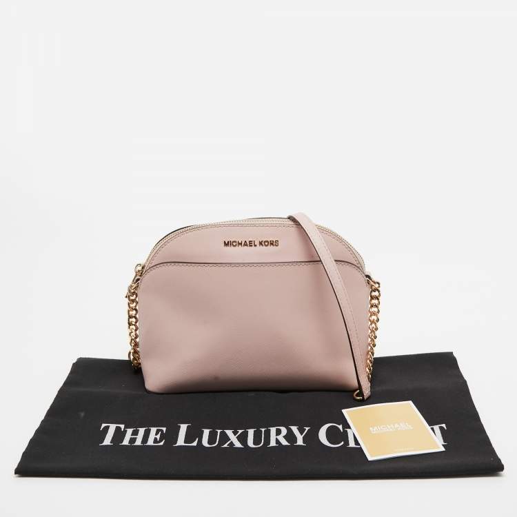 Pre Owned Michael Kors Pink Leather Emmy Crossbody Bag