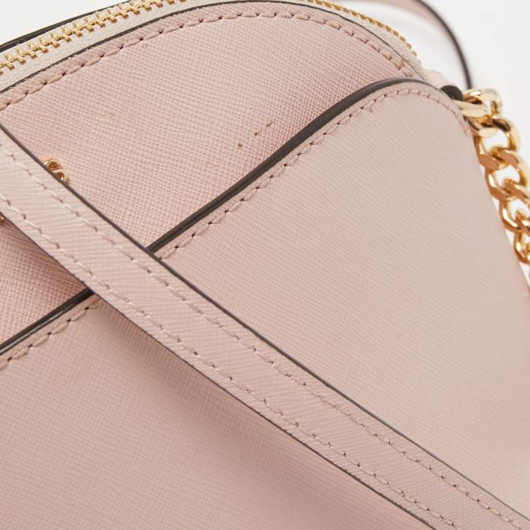 Pre Owned Michael Kors Pink Leather Emmy Crossbody Bag