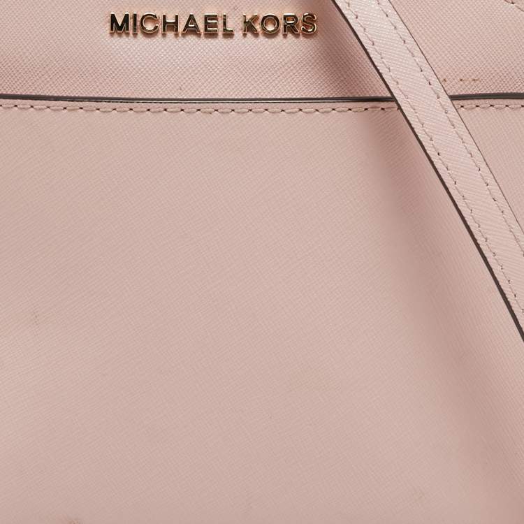 Pre Owned Michael Kors Pink Leather Emmy Crossbody Bag