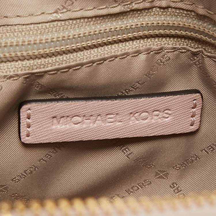 Pre Owned Michael Kors Pink Leather Emmy Crossbody Bag