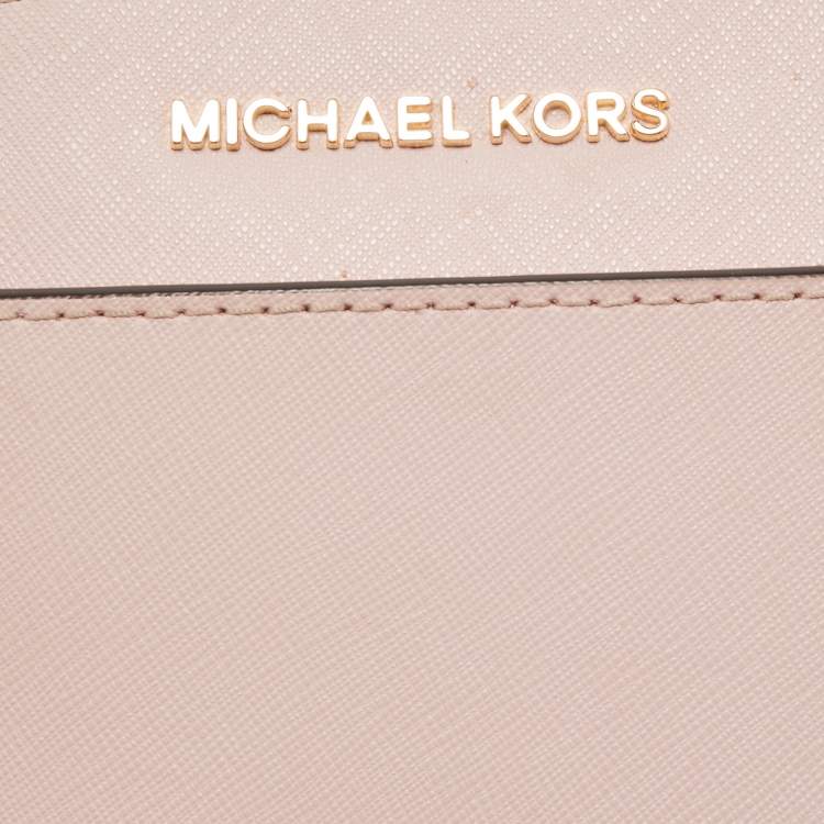Pre Owned Michael Kors Pink Leather Emmy Crossbody Bag
