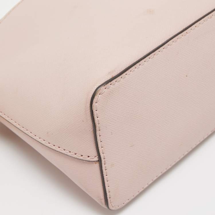 Pre Owned Michael Kors Pink Leather Emmy Crossbody Bag