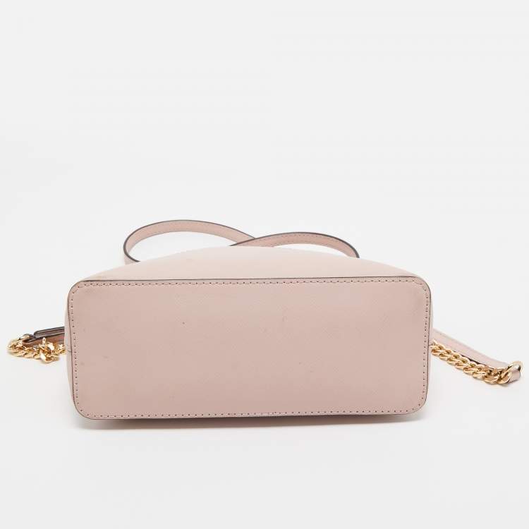Pre Owned Michael Kors Pink Leather Emmy Crossbody Bag
