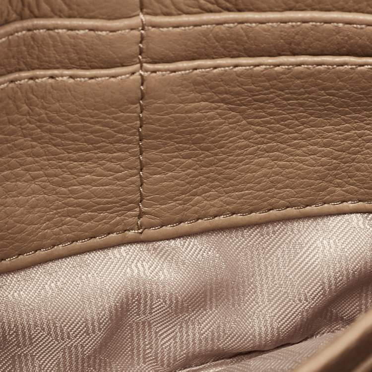 Pre Owned Michael Kors Beige Leather Daniela Crossbody Bag