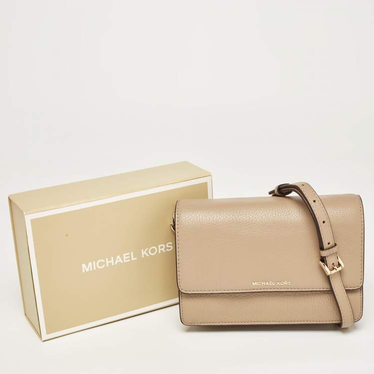 Pre Owned Michael Kors Beige Leather Daniela Crossbody Bag