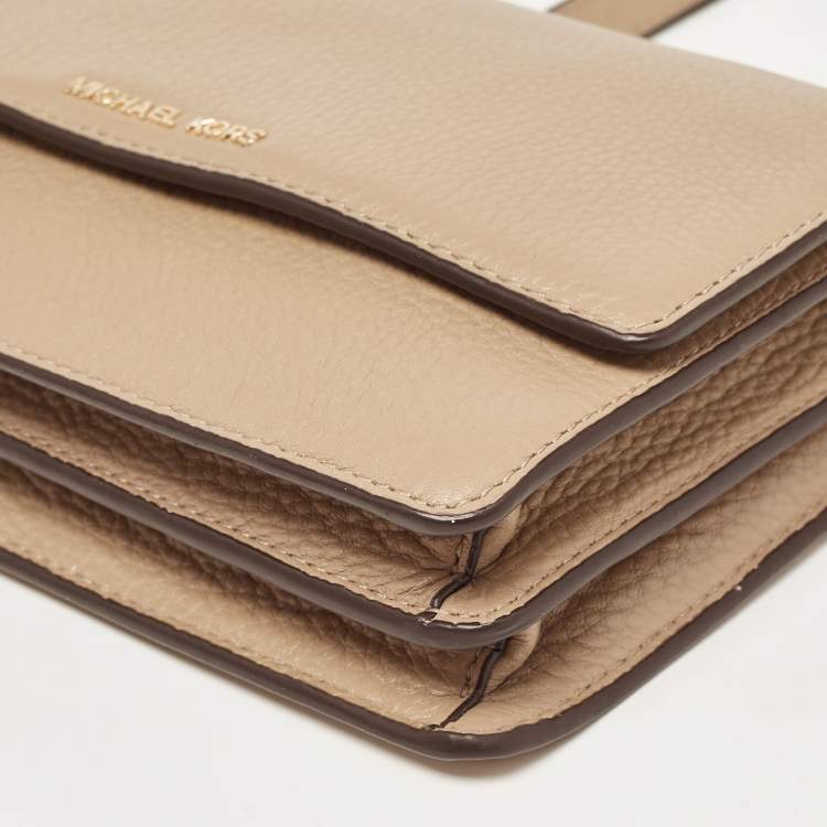 Pre Owned Michael Kors Beige Leather Daniela Crossbody Bag