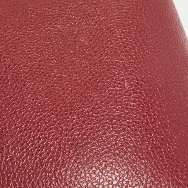 Pre Owned Michael Kors Red/Burgundy Leather Small Mercer Tote