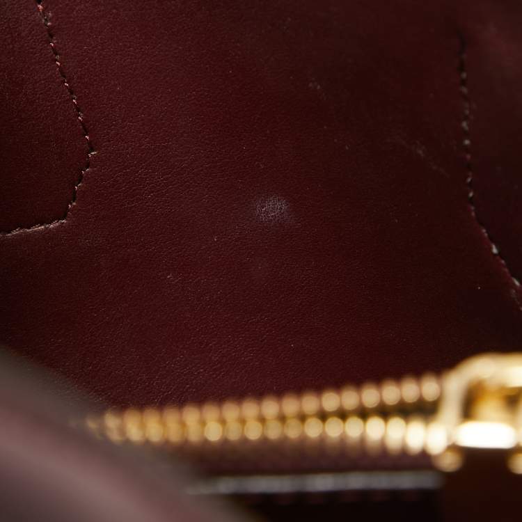 Pre Owned Michael Kors Red/Burgundy Leather Small Mercer Tote