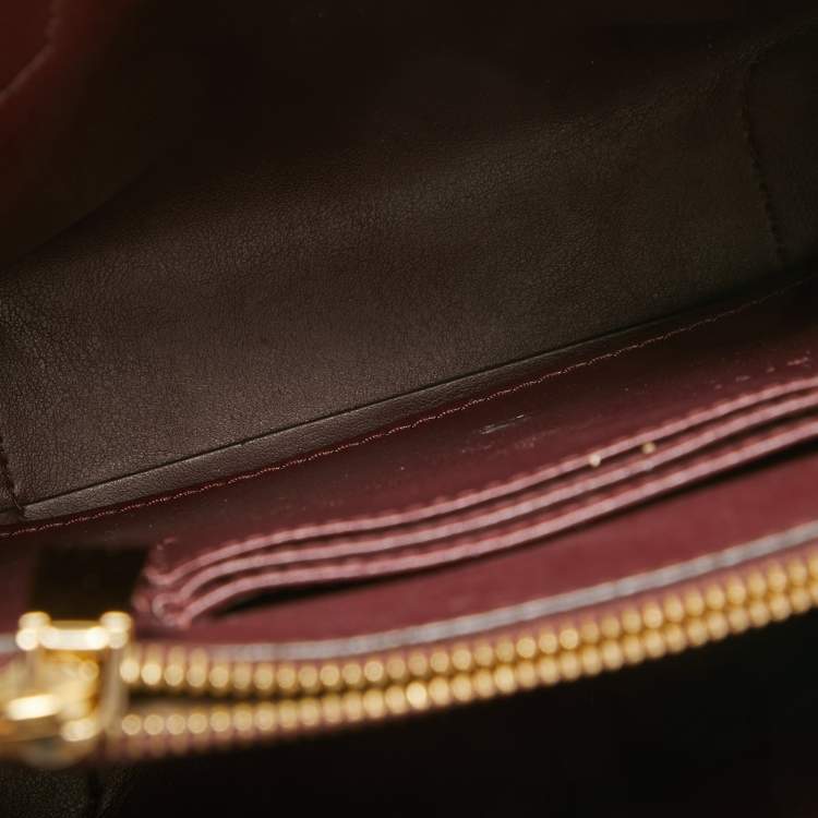 Pre Owned Michael Kors Red/Burgundy Leather Small Mercer Tote