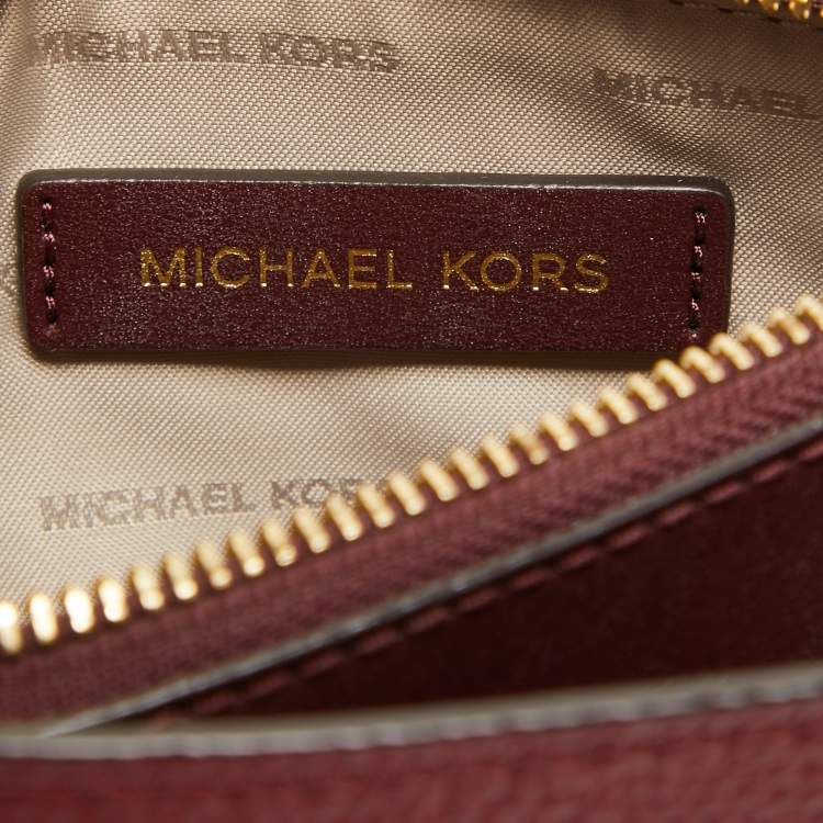 Pre Owned Michael Kors Red/Burgundy Leather Small Mercer Tote