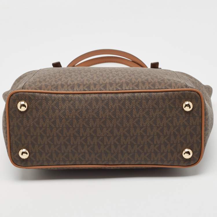 Pre Owned Michael Kors Brown Canvas  Jet Set Tote