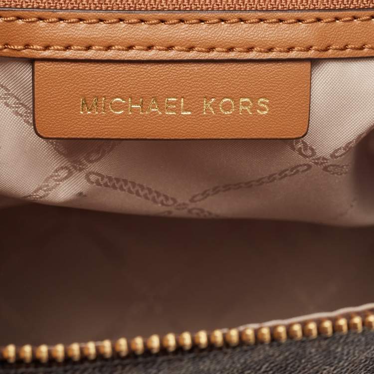 Pre Owned Michael Kors Brown Canvas  Jet Set Tote
