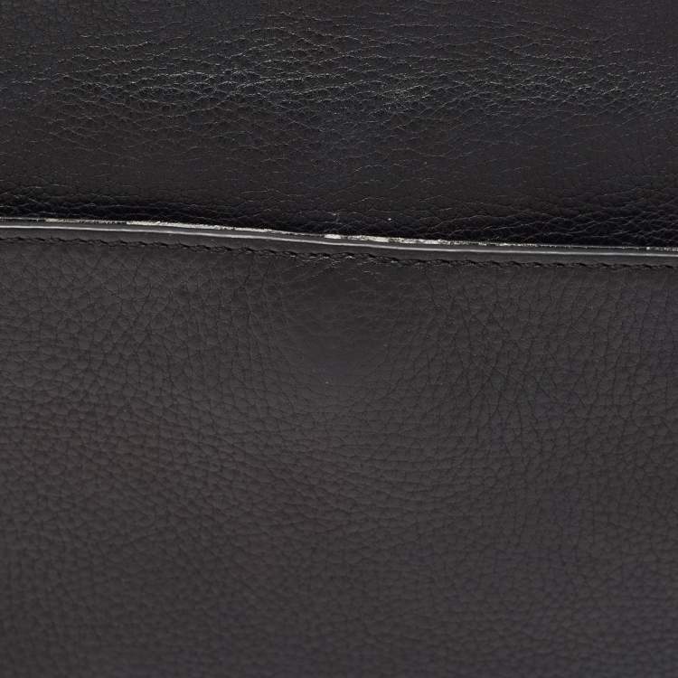 Pre Owned Michael Kors Black Leather and Croc Embossed Chain Shoulder Bag