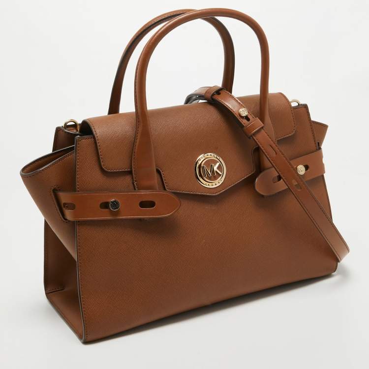 Pre Owned Michael Kors Brown Leather Medium Carmen Tote