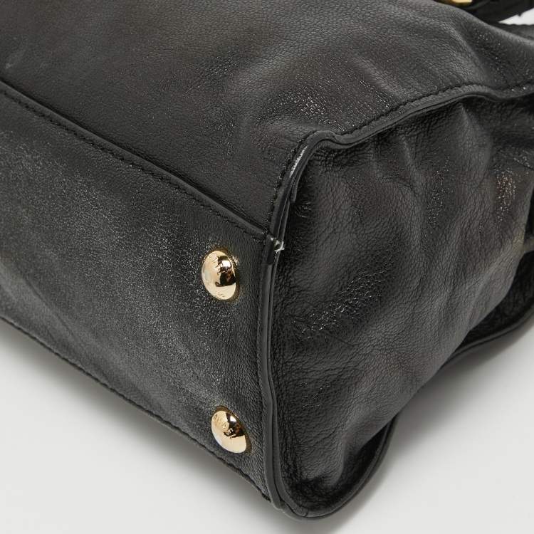 Pre Owned MICHAEL Michael Kors Black Saffiano Leather Hamilton East West Tote