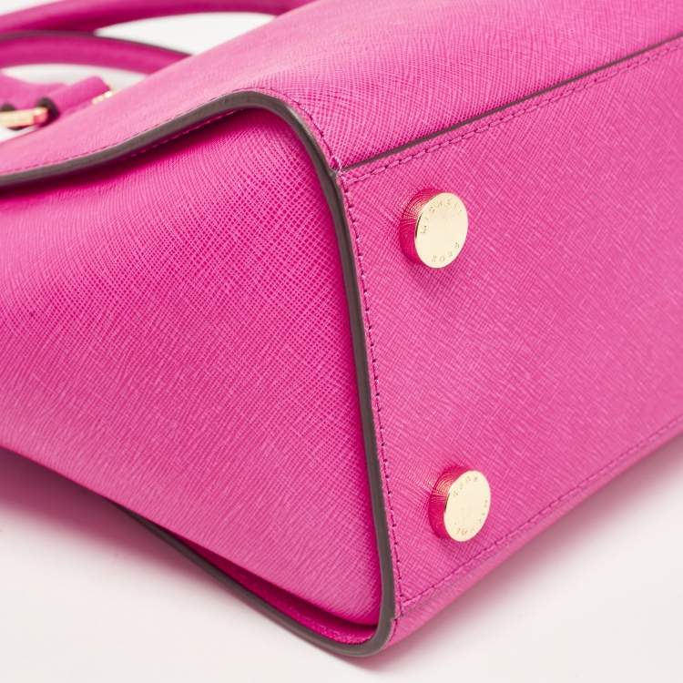 Pre Owned Michael Kors Magenta Saffiano Leather Medium Selma Tote