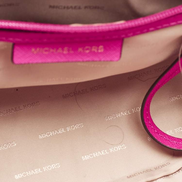 Pre Owned Michael Kors Magenta Saffiano Leather Medium Selma Tote