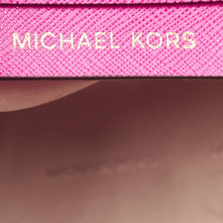 Pre Owned Michael Kors Magenta Saffiano Leather Medium Selma Tote