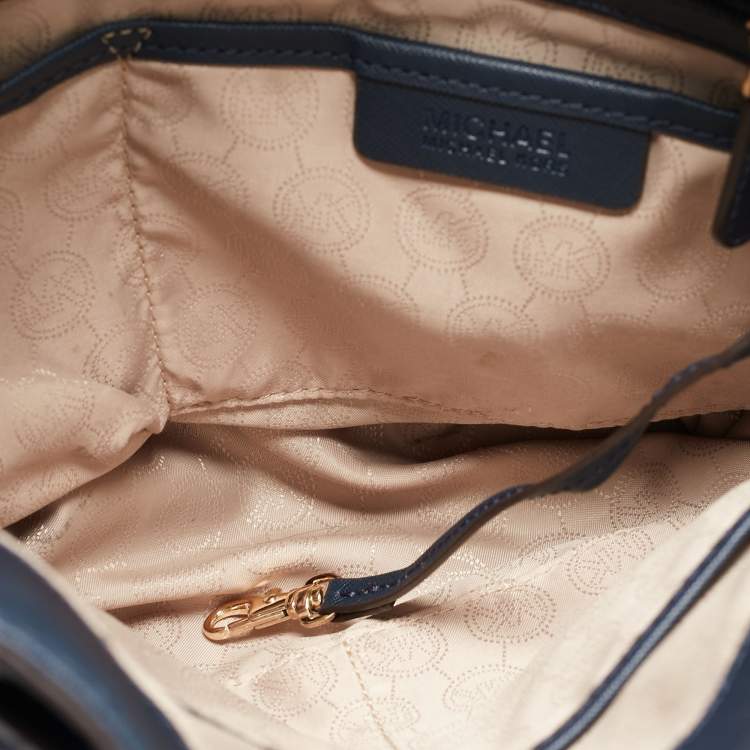 Pre Owned MICHAEL Michael Kors Navy Blue Leather Large Hamilton North South Tote