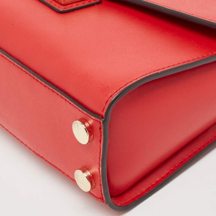 Pre Owned Michael Kors Red Leather Sloan Top Handle Bag