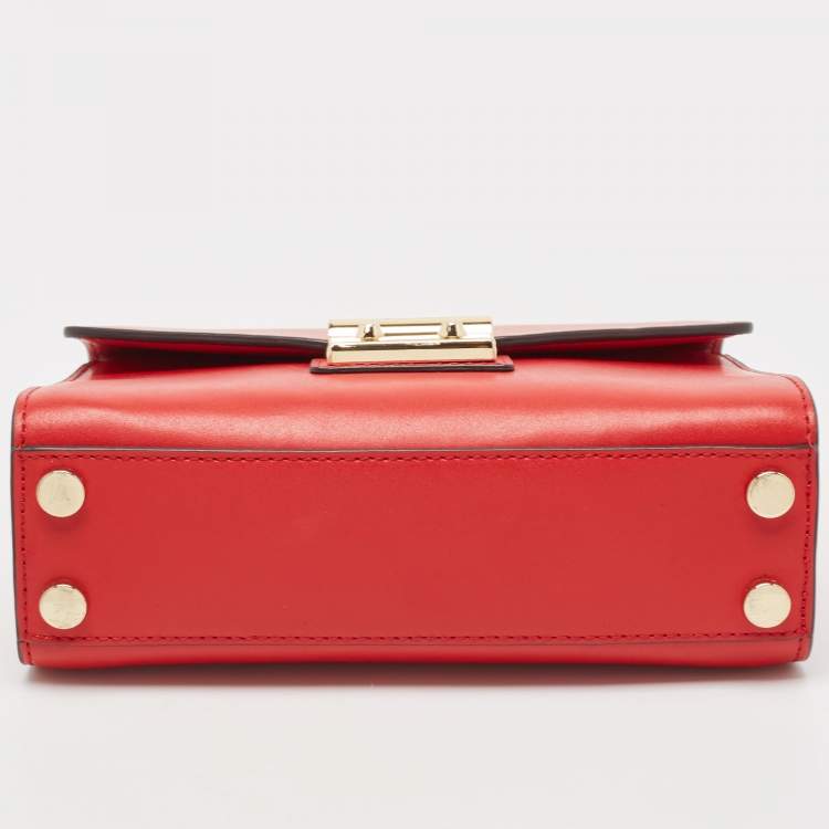 Pre Owned Michael Kors Red Leather Sloan Top Handle Bag