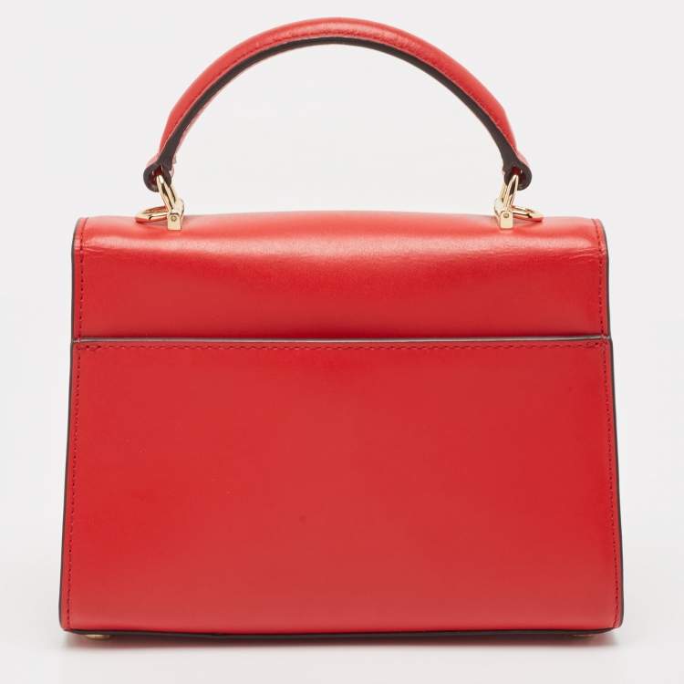 Pre Owned Michael Kors Red Leather Sloan Top Handle Bag