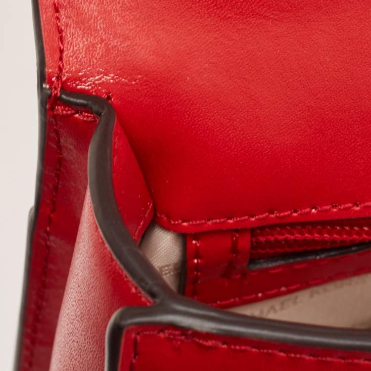 Pre Owned Michael Kors Red Leather Sloan Top Handle Bag