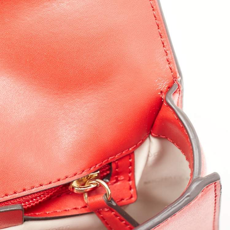 Pre Owned Michael Kors Red Leather Sloan Top Handle Bag