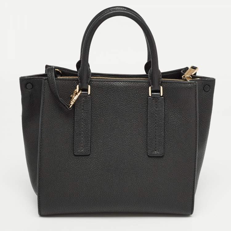 Pre Owned Michael Kors Black Leather Medium Alessa Satchel