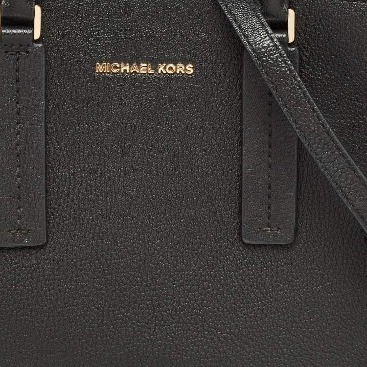 Pre Owned Michael Kors Black Leather Medium Alessa Satchel
