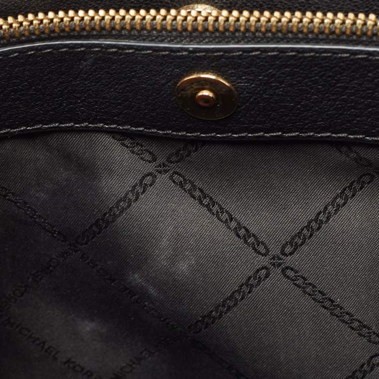 Pre Owned Michael Kors Black Leather Medium Alessa Satchel