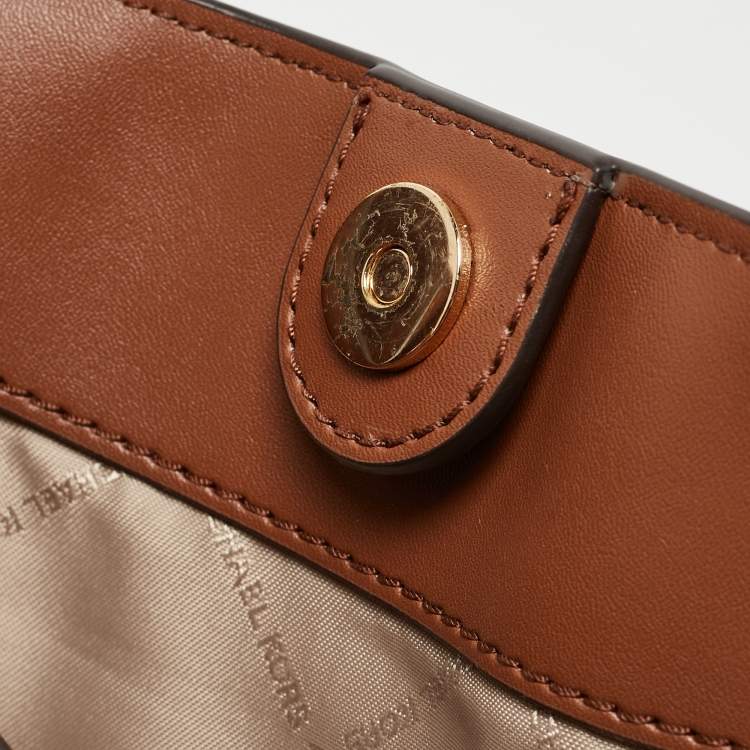 Pre Owned Michael Kors Brown Signature Coated Canvas Trisha Tote