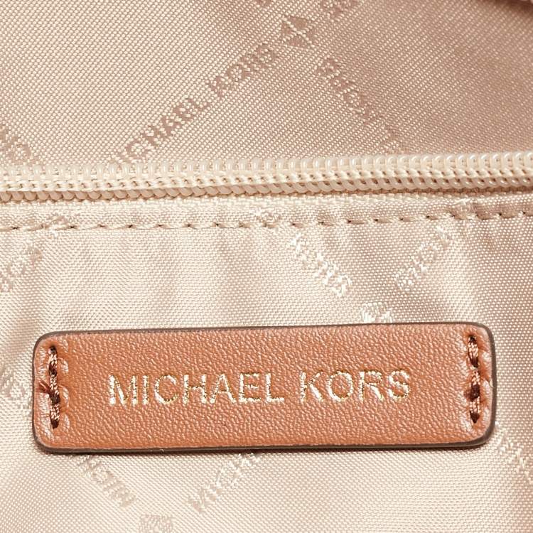 Pre Owned Michael Kors Brown Signature Coated Canvas Trisha Tote