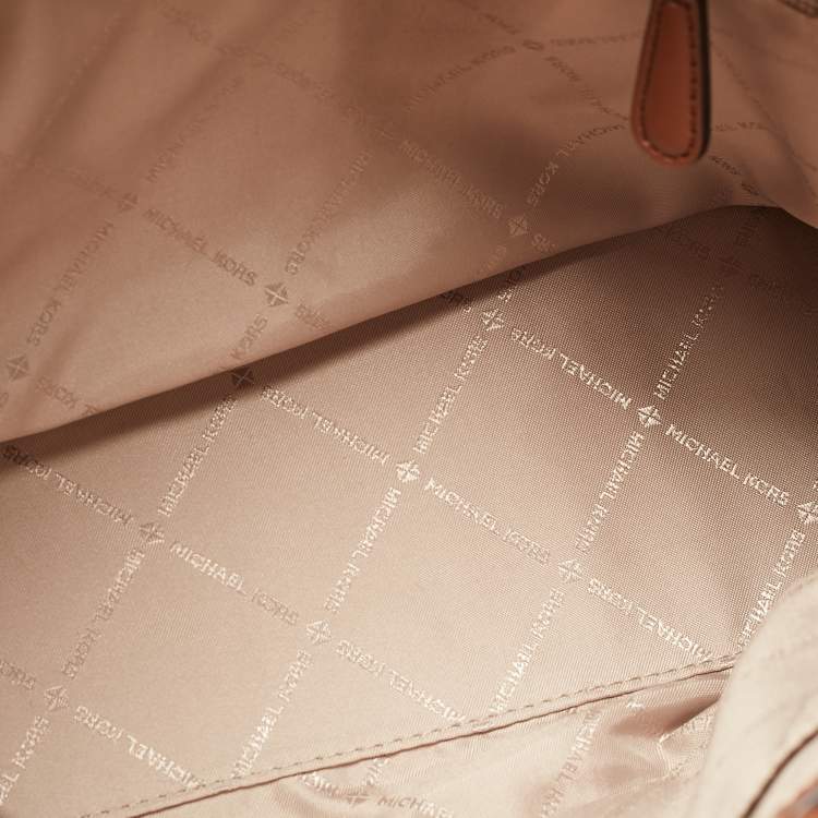 Pre Owned Michael Kors Brown Signature Coated Canvas Trisha Tote