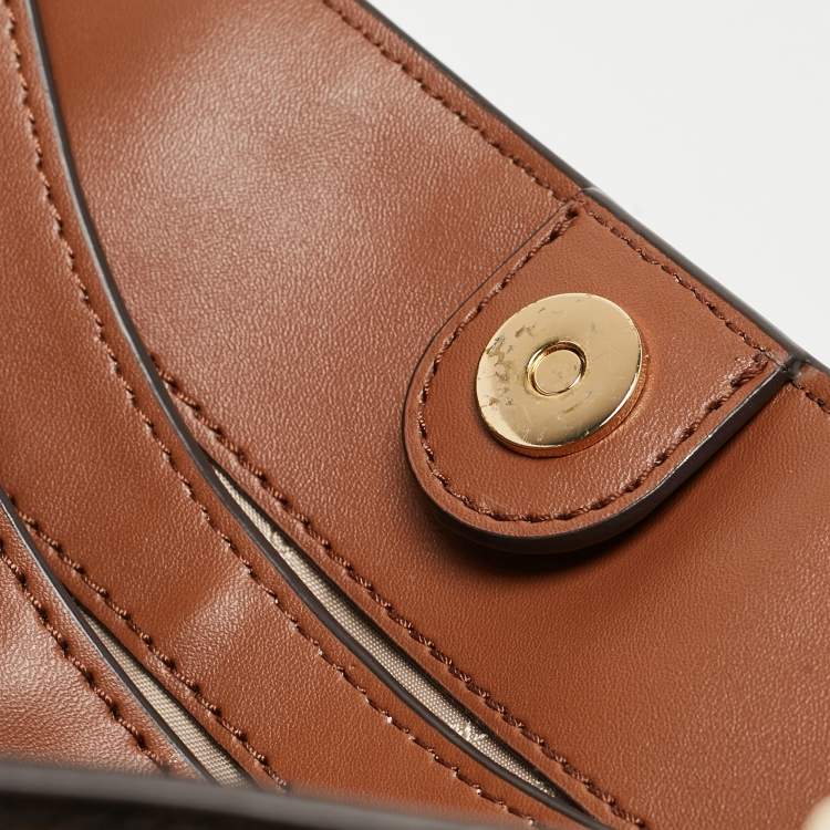 Pre Owned Michael Kors Brown Signature Coated Canvas Trisha Tote