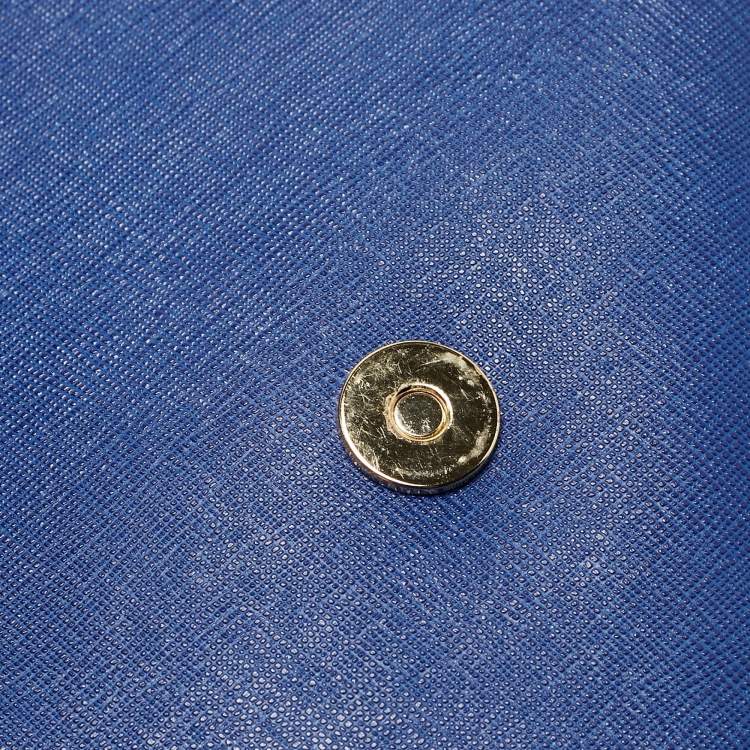 Pre Owned Michael Kors Blue Leather Fulton Crossbody Bag