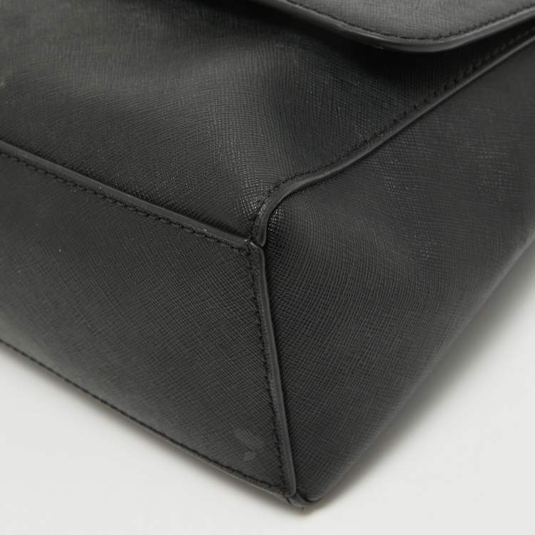 Pre Owned Michael Kors Black Safiano Leather Sofia Top Handle Bag