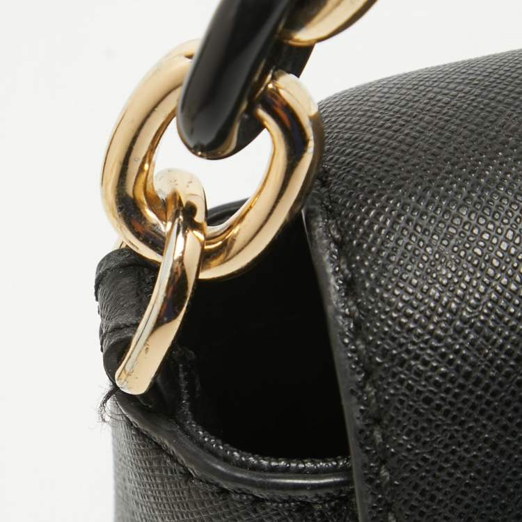 Pre Owned Michael Kors Black Safiano Leather Sofia Top Handle Bag