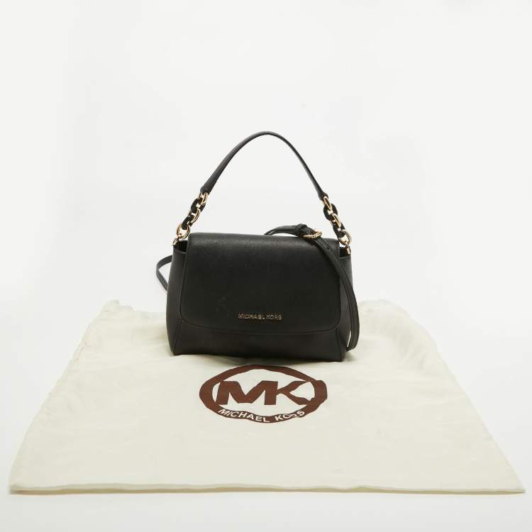 Pre Owned Michael Kors Black Safiano Leather Sofia Top Handle Bag