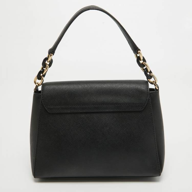 Pre Owned Michael Kors Black Safiano Leather Sofia Top Handle Bag