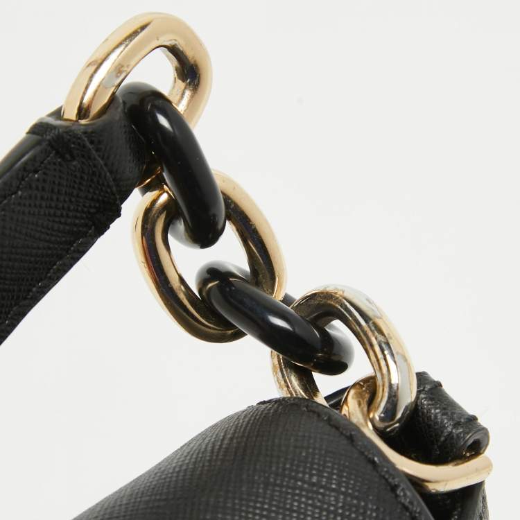 Pre Owned Michael Kors Black Safiano Leather Sofia Top Handle Bag