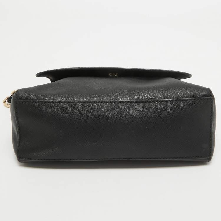 Pre Owned Michael Kors Black Safiano Leather Sofia Top Handle Bag
