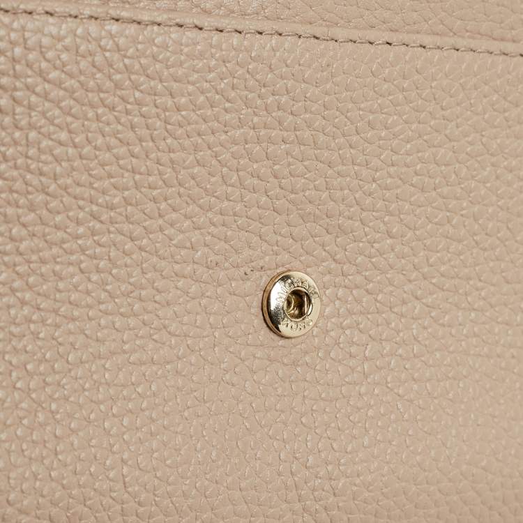 Pre Owned Michael Kors Grey Leather Logo Flap Wallet on Strap