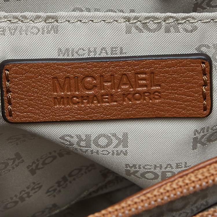 Pre Owned Michael Kors Brown Snakeskin Embossed Leather Hamilton Tote