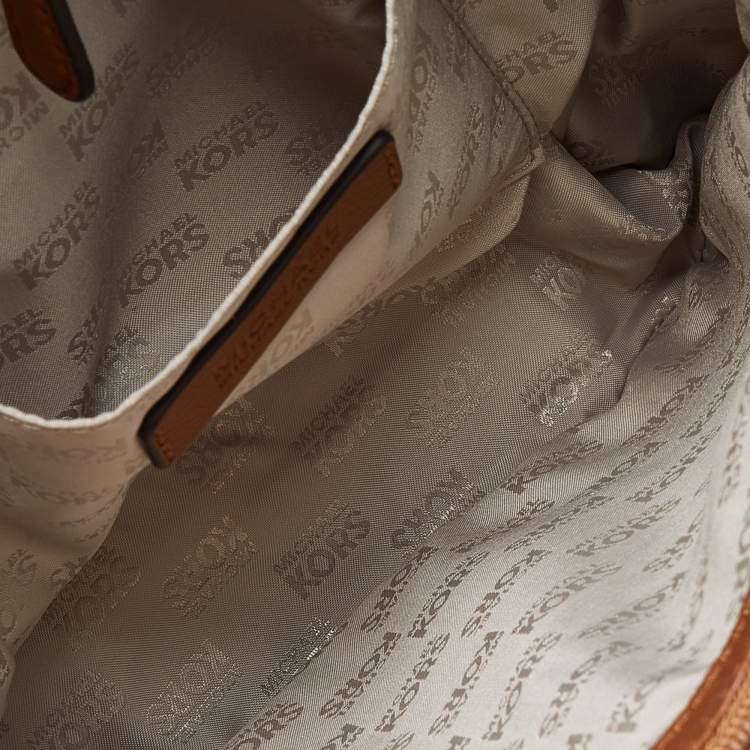Pre Owned Michael Kors Brown Snakeskin Embossed Leather Hamilton Tote