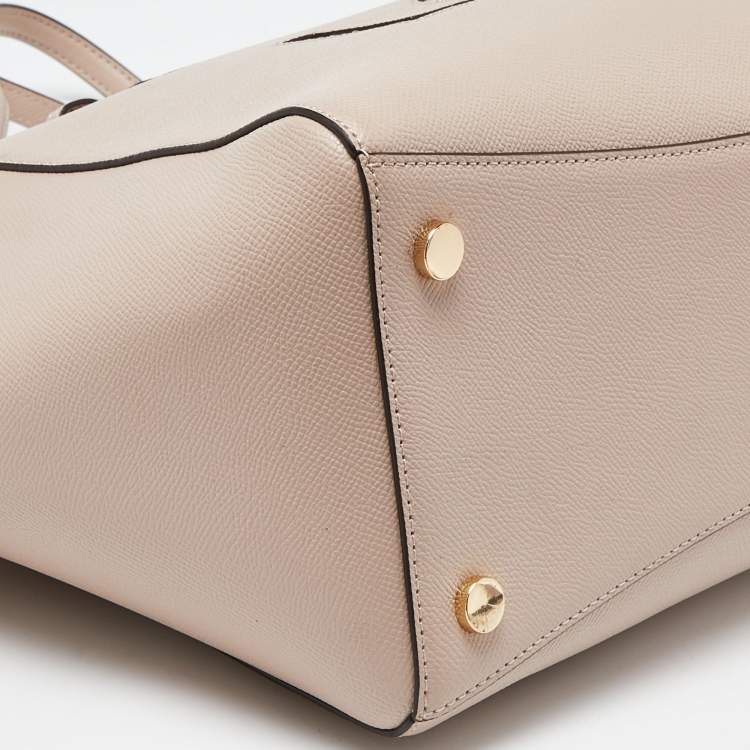 Pre Owned Michael Kors Pink Leather Voyager Shopper Tote