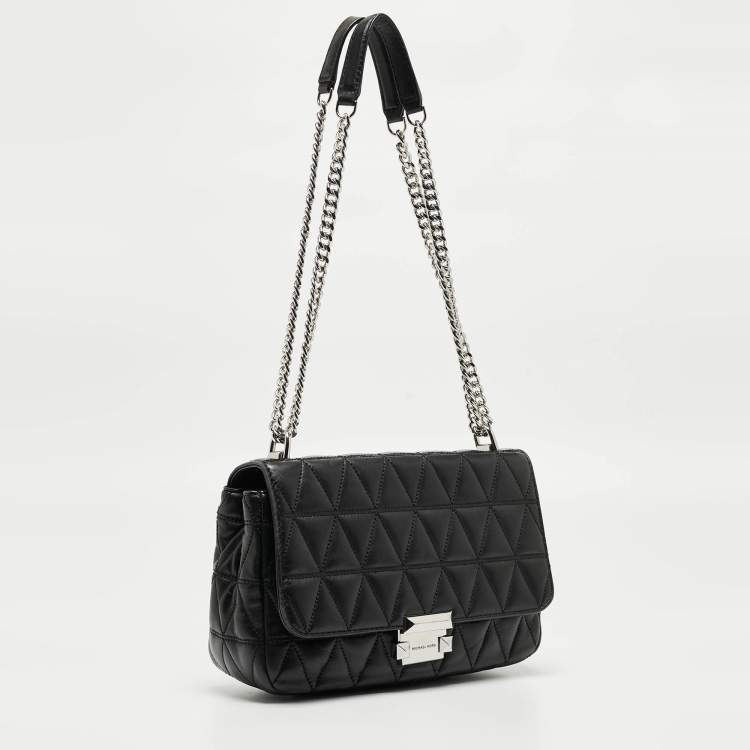 Pre Owned Michael Kors Black Quilted Leather Large Sloan Shoulder Bag