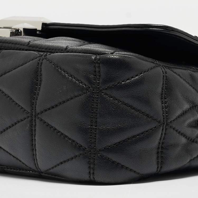 Pre Owned Michael Kors Black Quilted Leather Large Sloan Shoulder Bag