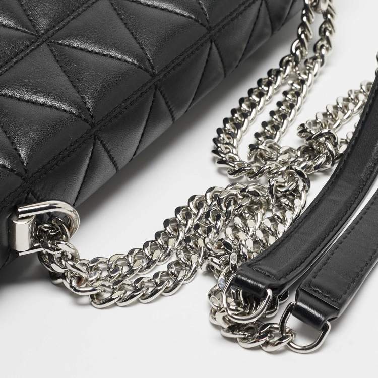 Pre Owned Michael Kors Black Quilted Leather Large Sloan Shoulder Bag