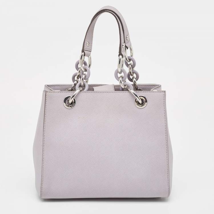 Pre Owned Michael Kors Lilac Leather Small Cynthia Tote